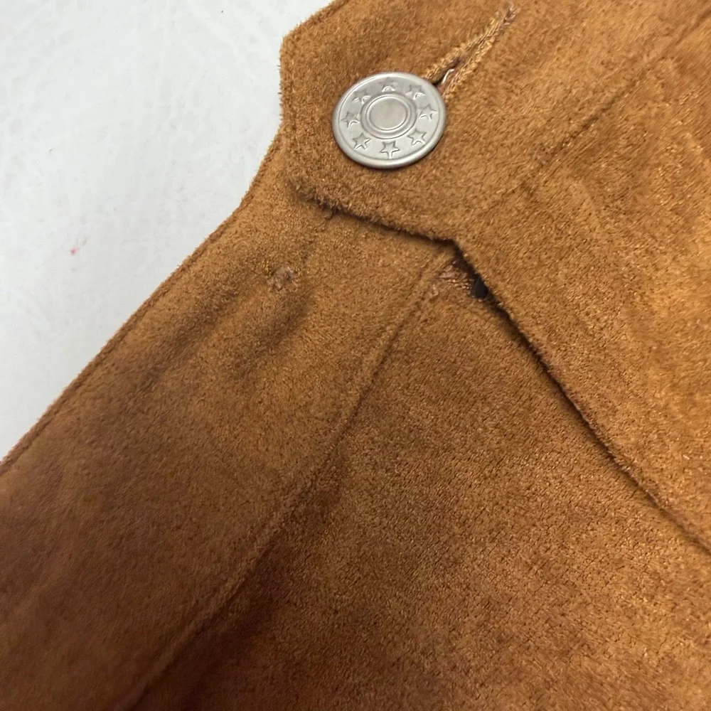Double D Ranch Suede Fringe Mini Skirt in Cognac Brown - Picture 7 of 9